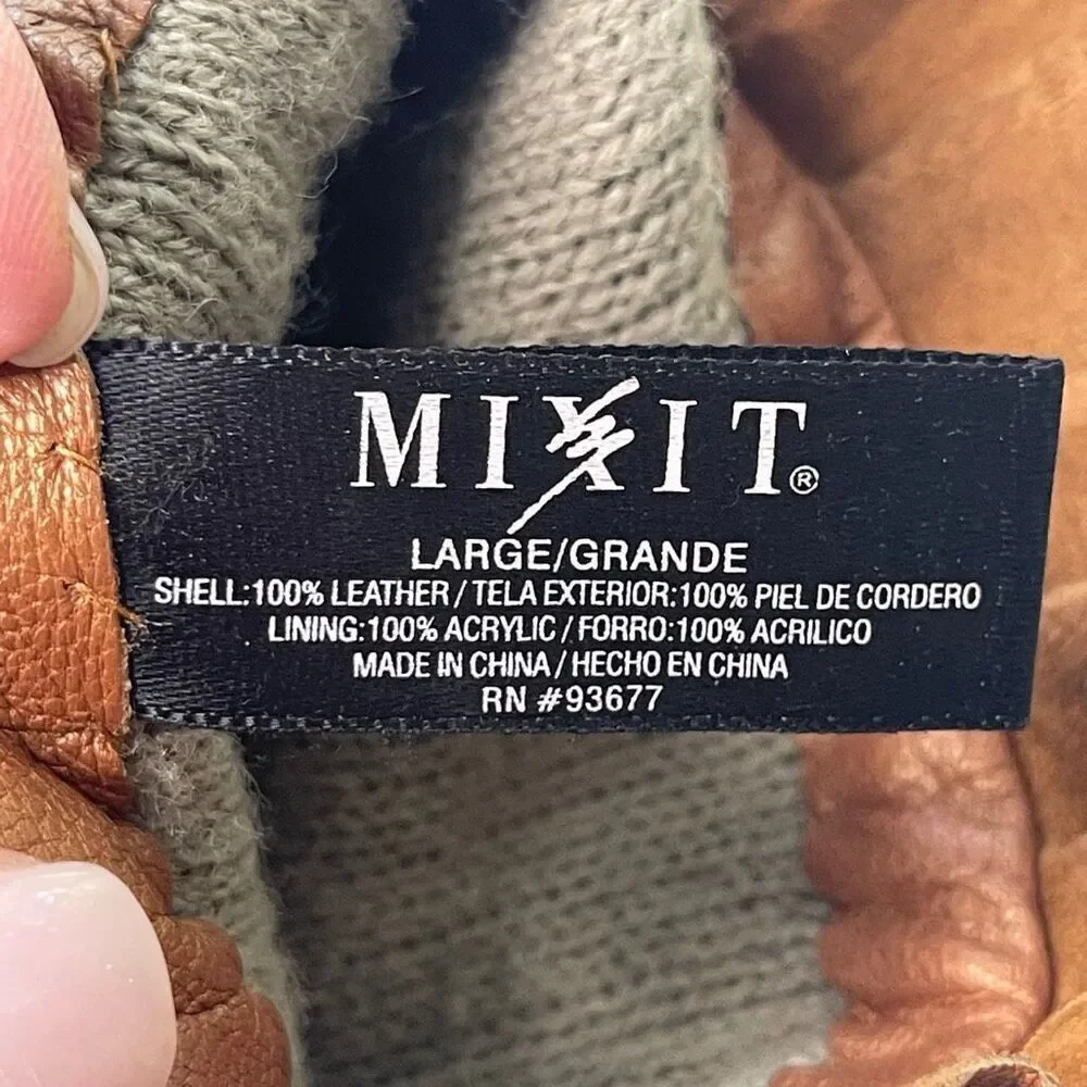 MIXIT Women's Ruffle Lined  Leather Hand‎ Gloves Medium